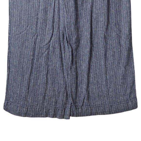 Time and Tru Navy Striped Wide Leg Linen Blend Pull-On Coastal Beach Pants XL - Picture 5 of 6